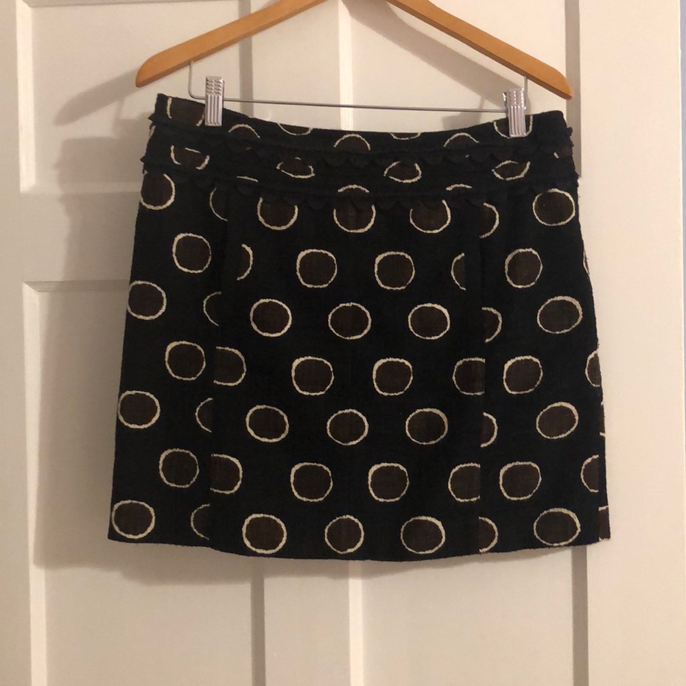 Sz. 10 Tory Burch Black & Brown dot mini skirt